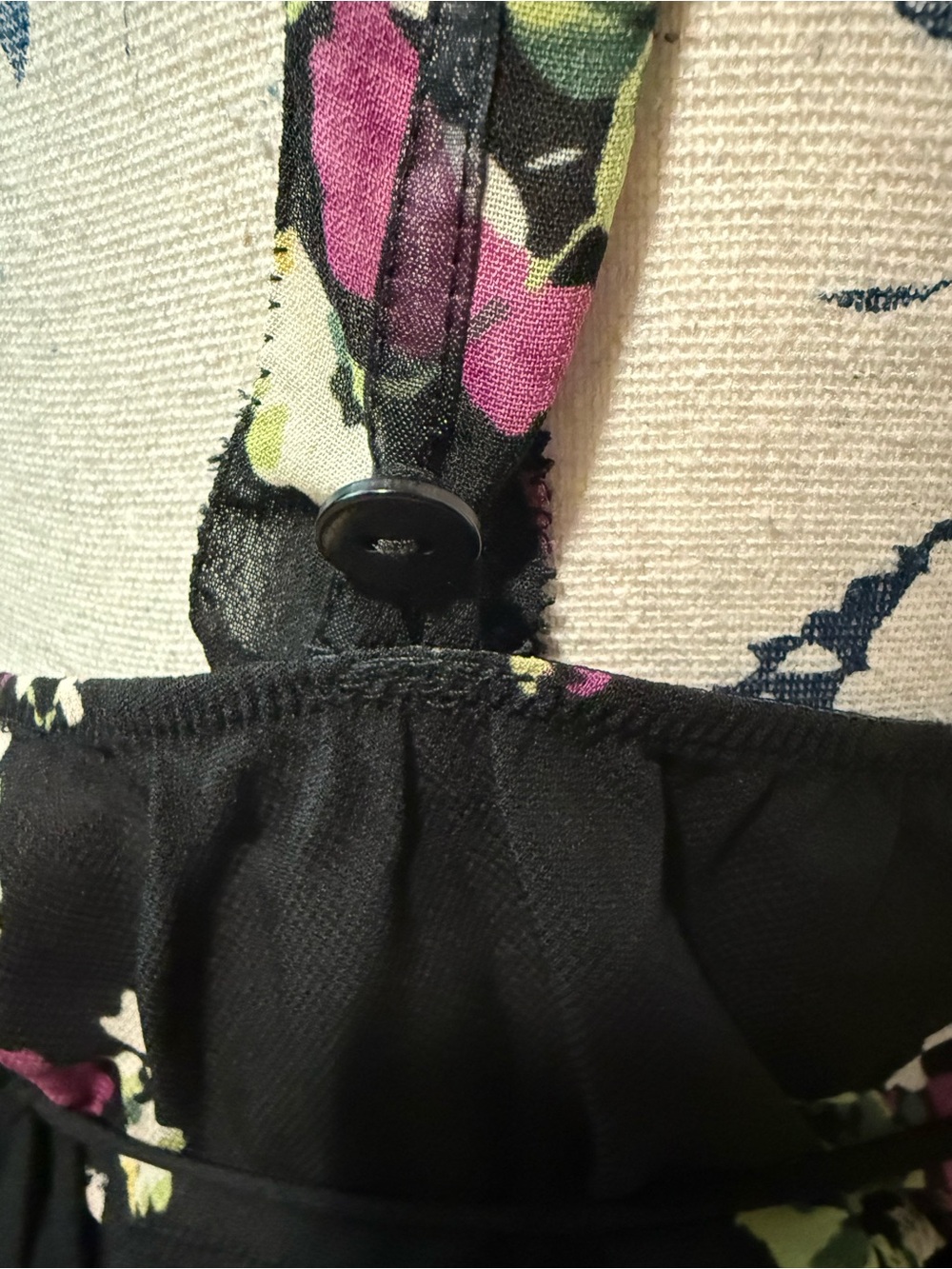 Oscar De La Renta- Black/pinkFloral Lace-Trim Sleep Chemise - Women Medium - Picture 8 of 13